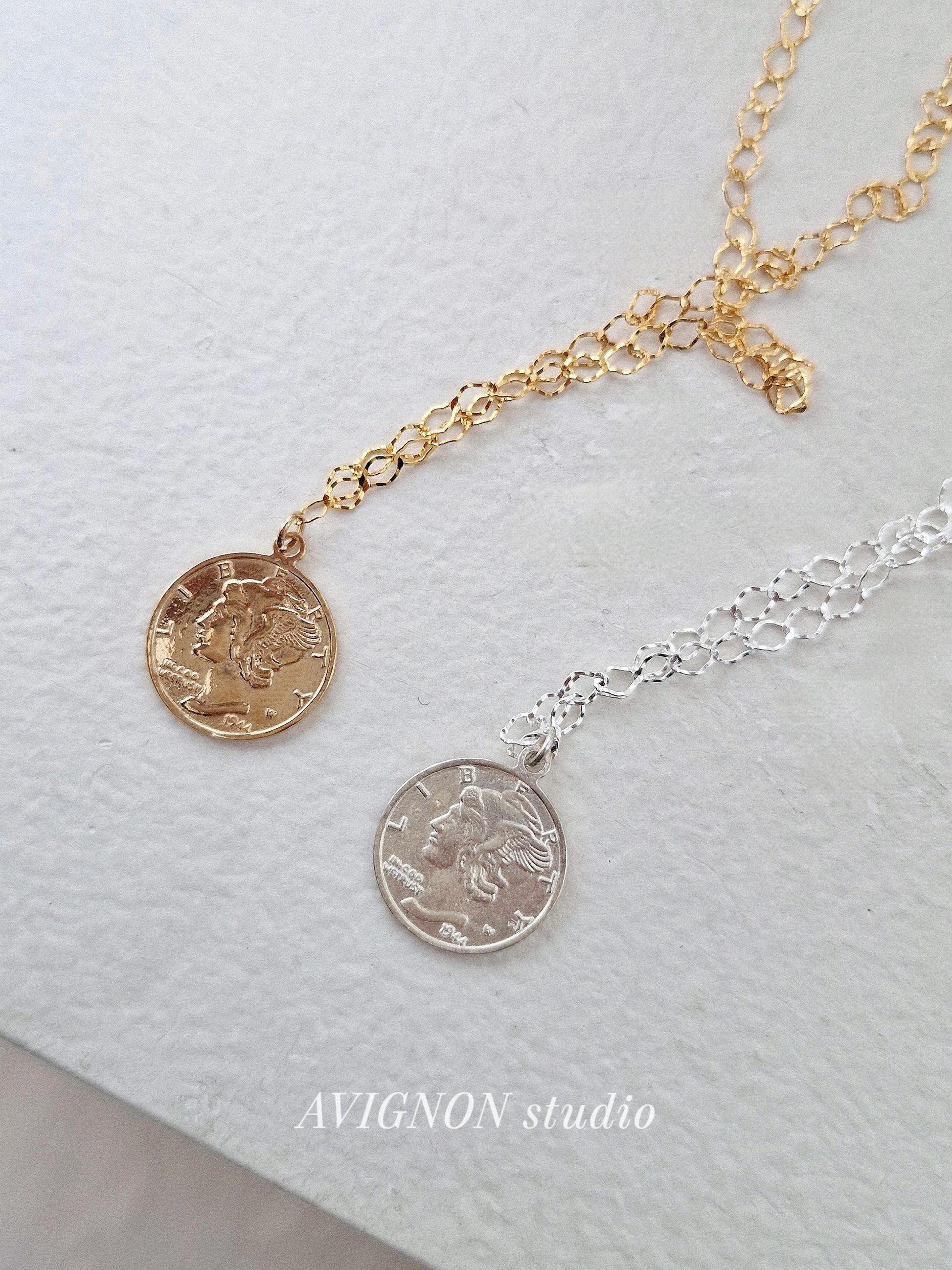 sterling silver coin pendant necklace. coin pendant necklace.