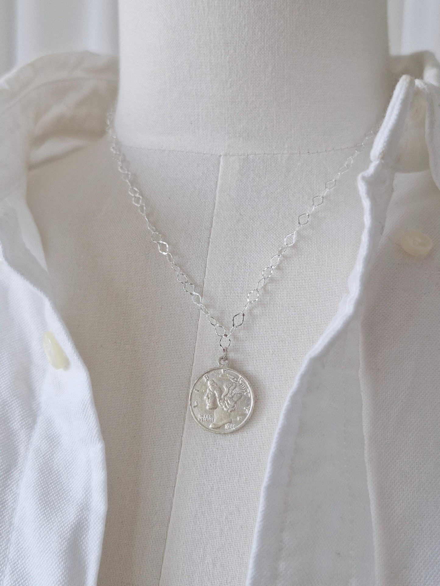 sterling silver coin pendant necklace. coin pendant necklace.