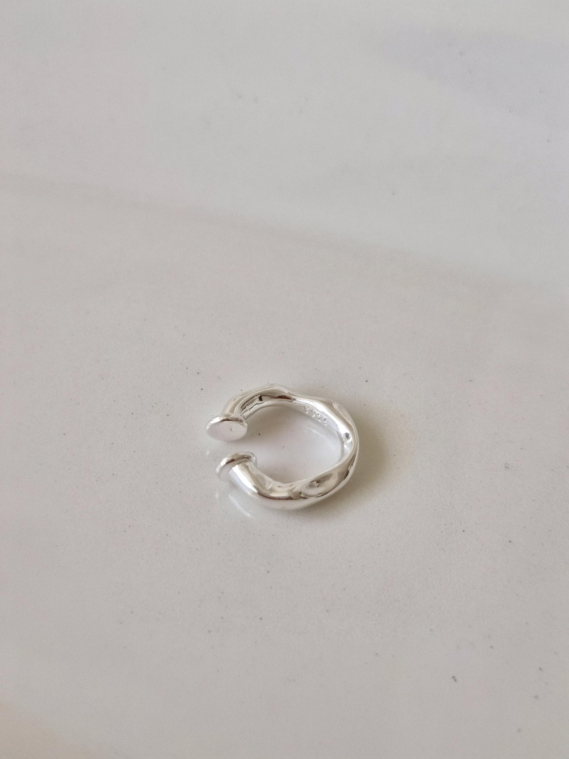 sterling silver ear cuff. bold ear cuff wavey. Price for single.