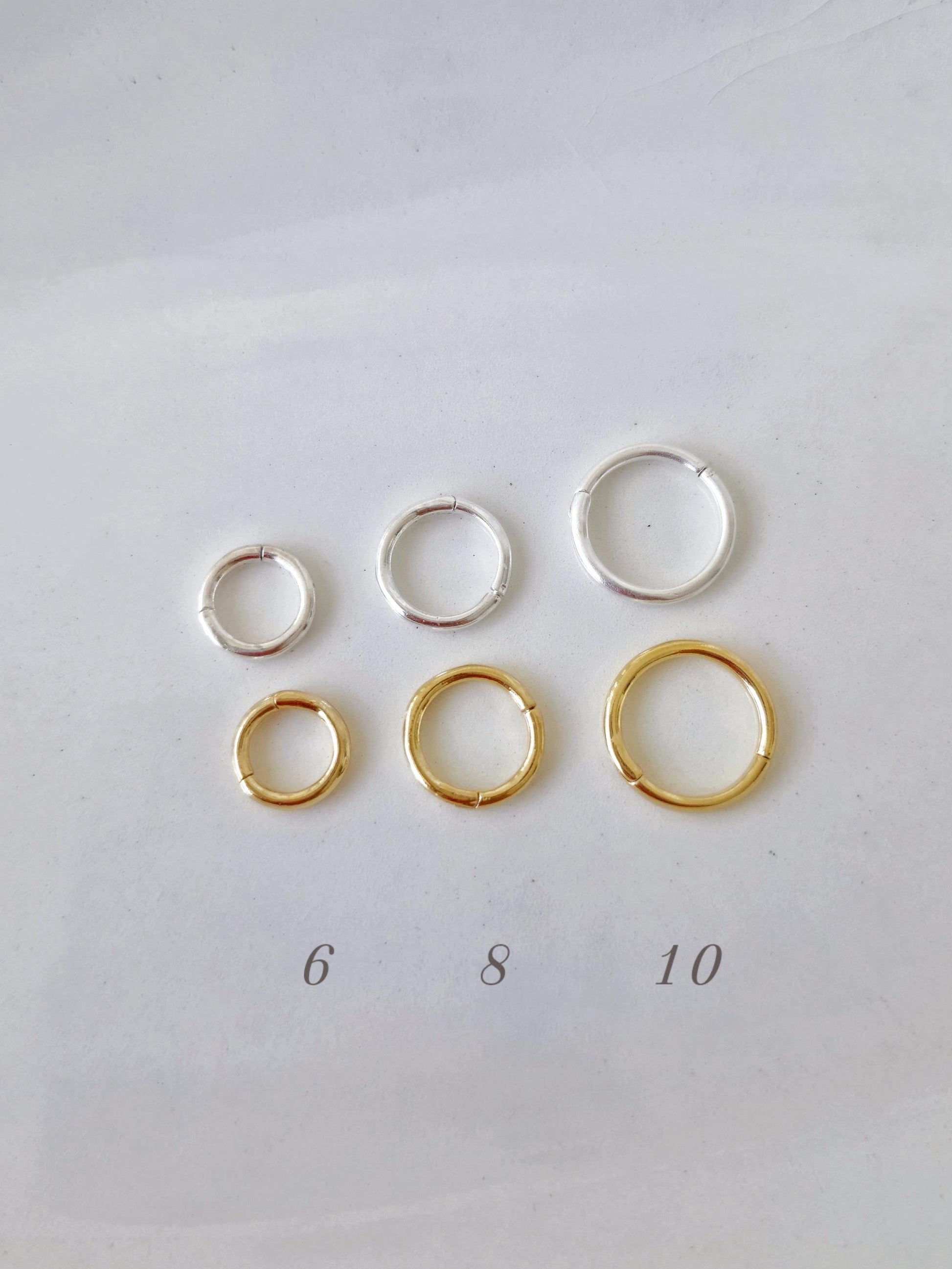sterling silver 925 hinged segment earing. nose hoop daith earing. 16G. 6mm 8mm 10mm. cartilage. helix.