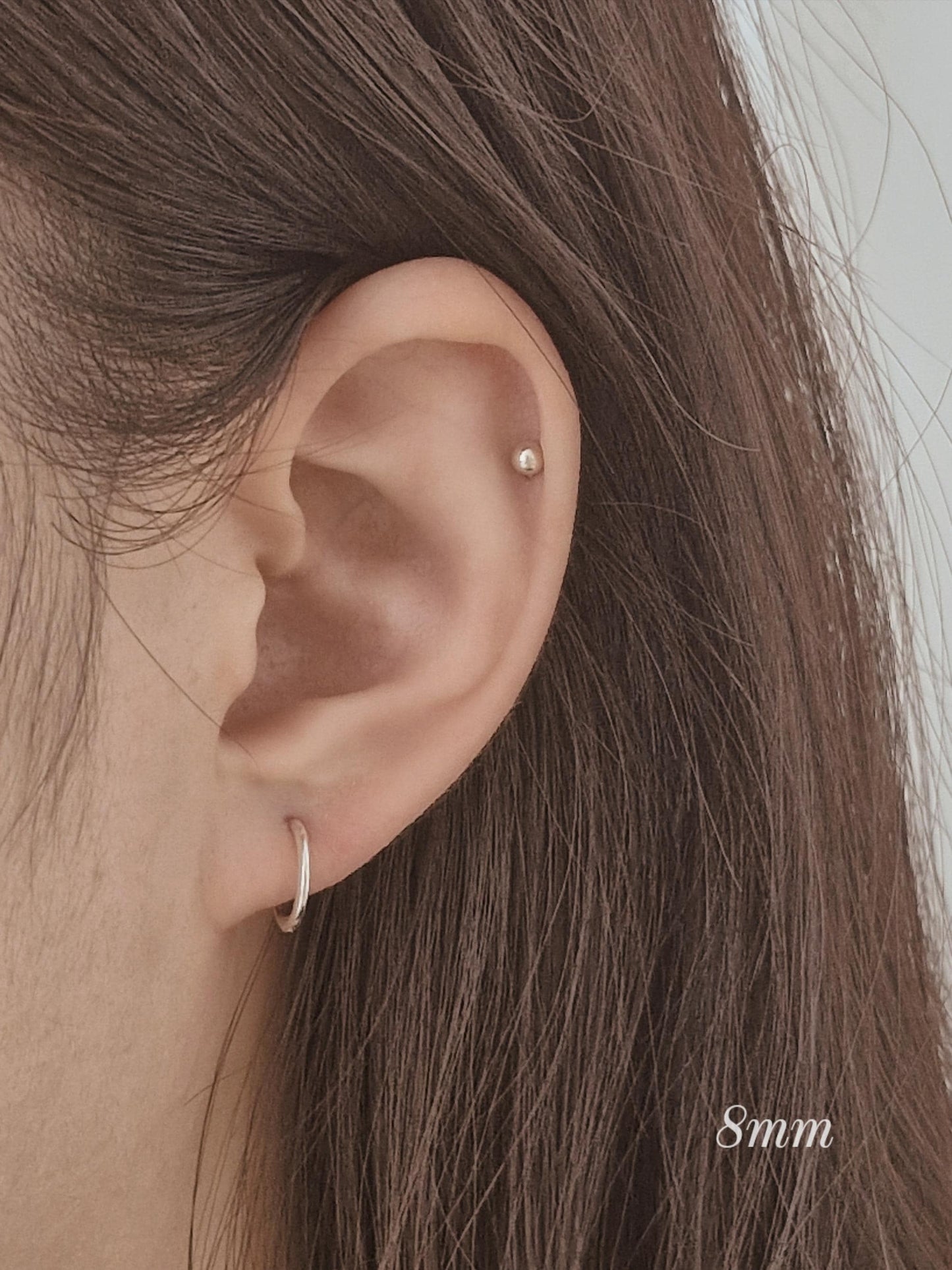 sterling silver 925 hinged segment earing. nose hoop daith earing. 16G. 6mm 8mm 10mm. cartilage. helix.