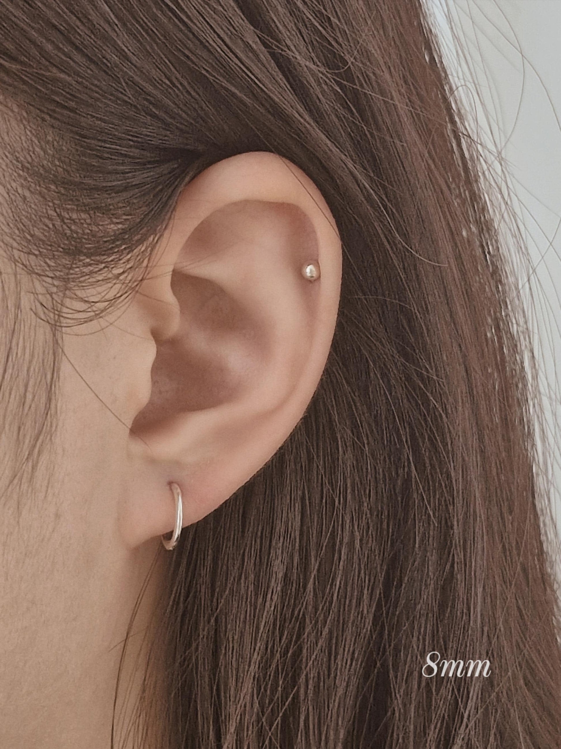 sterling silver 925 hinged segment earing. nose hoop daith earing. 16G. 6mm 8mm 10mm. cartilage. helix.