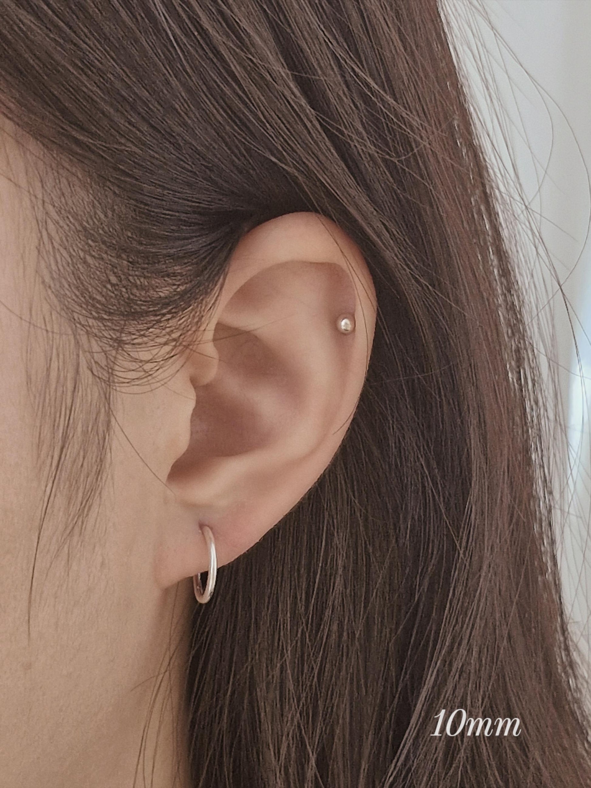 sterling silver 925 hinged segment earing. nose hoop daith earing. 16G. 6mm 8mm 10mm. cartilage. helix.