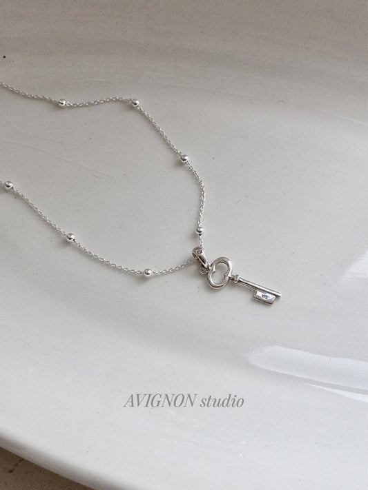 sterling silver 925 key necklace. silver key necklace.