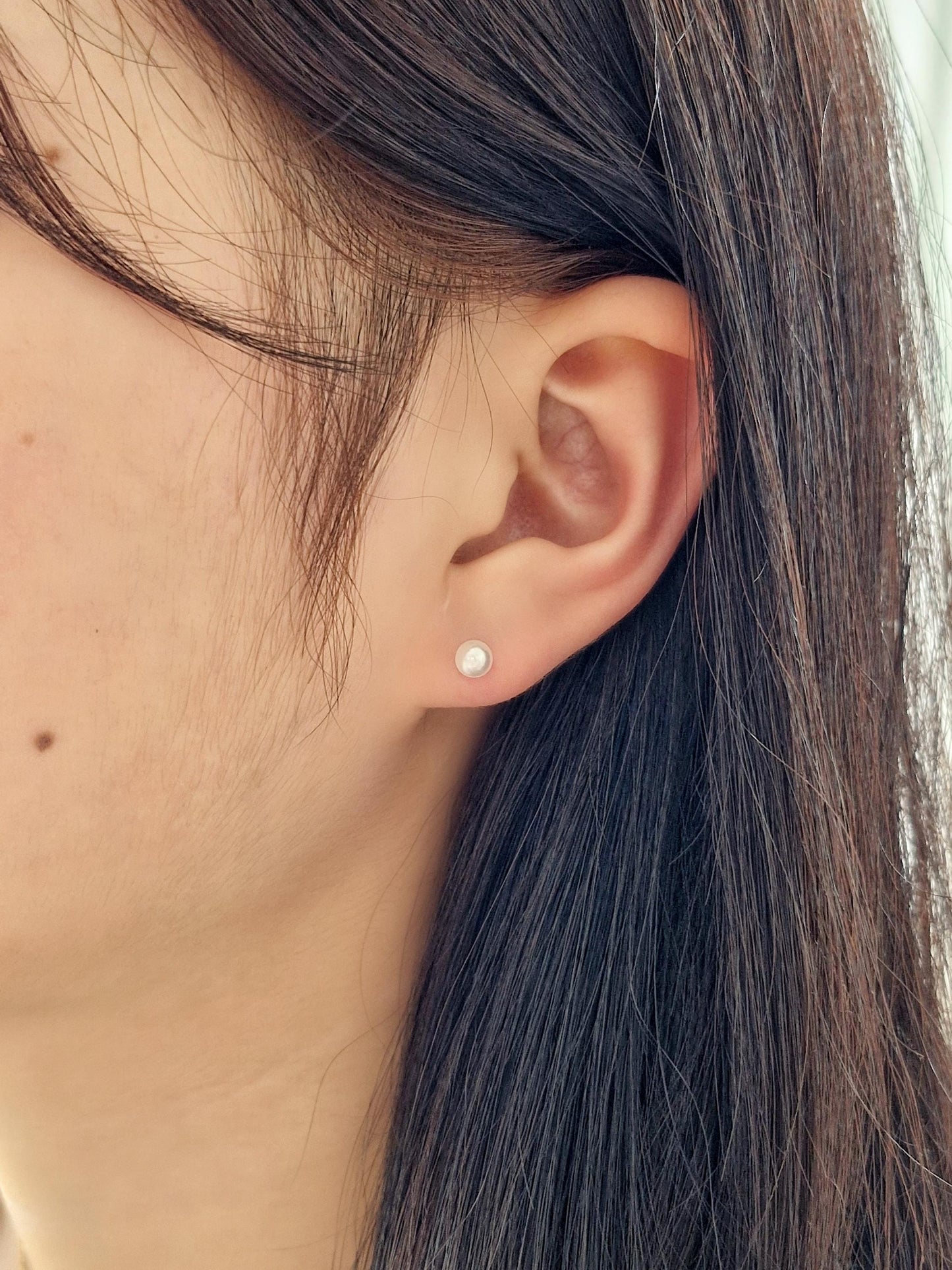 sterling silver pearl piercing. barbell earring. screwball earring. 925 silver. swarovski pearl.3mm 4mm 5mm pearl piercing. 20G