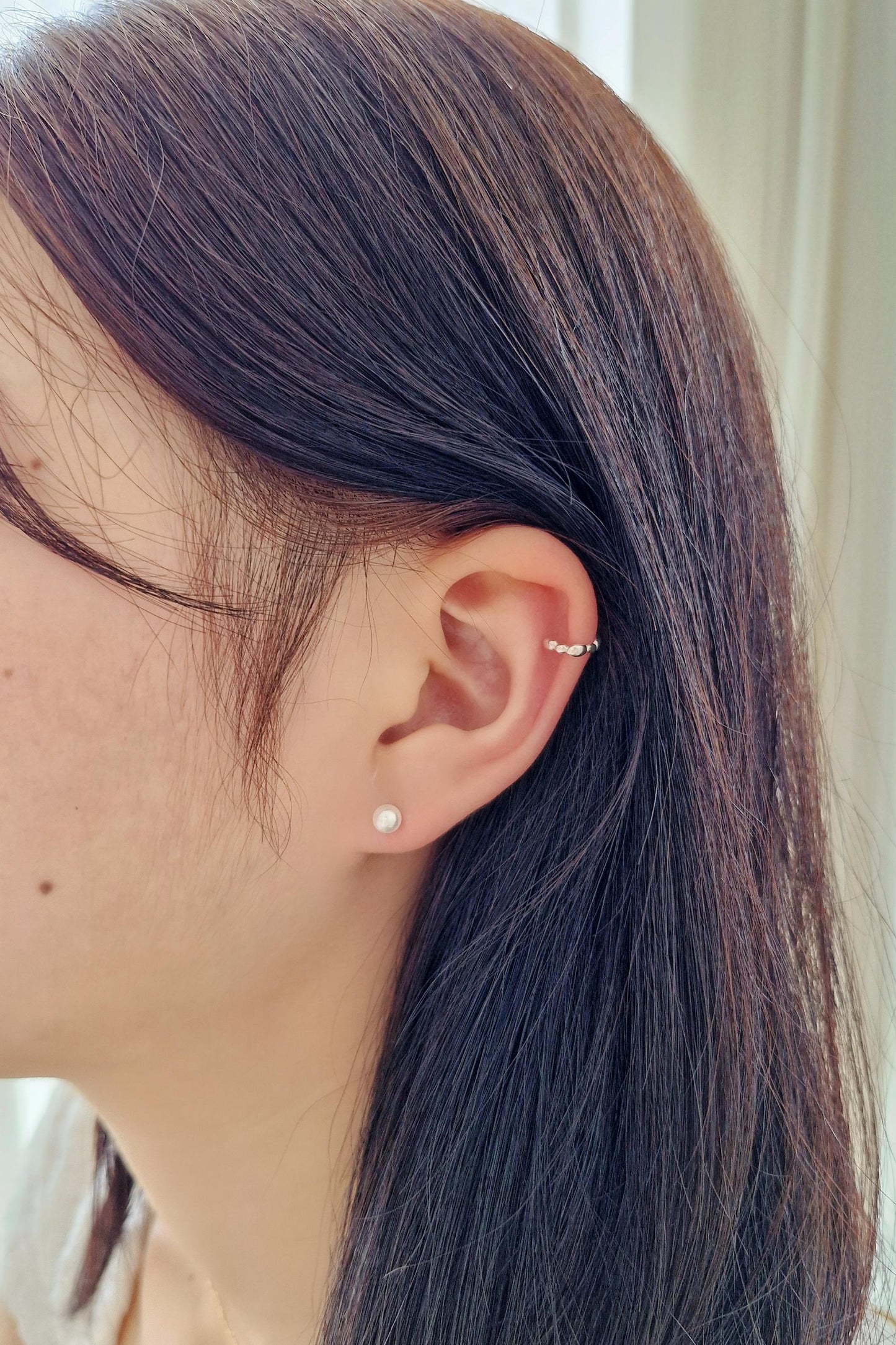 sterling silver pearl piercing. barbell earring. screwball earring. 925 silver. swarovski pearl.3mm 4mm 5mm pearl piercing. 20G