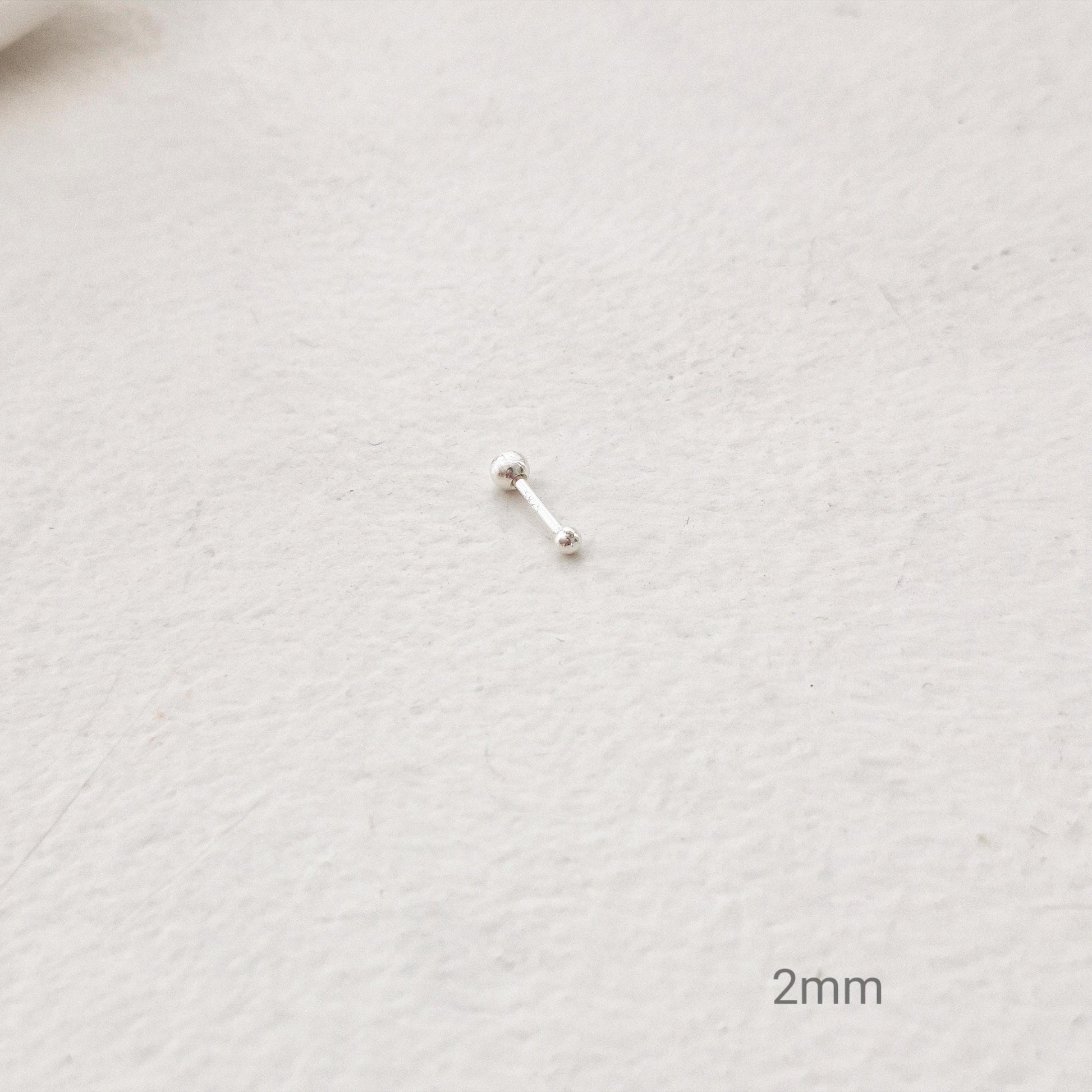 sterling silver screw ball earring piercing. barbell piercing. ball earring. 925. 2mm 3mm 4mm 5mm. gold plated.  20G