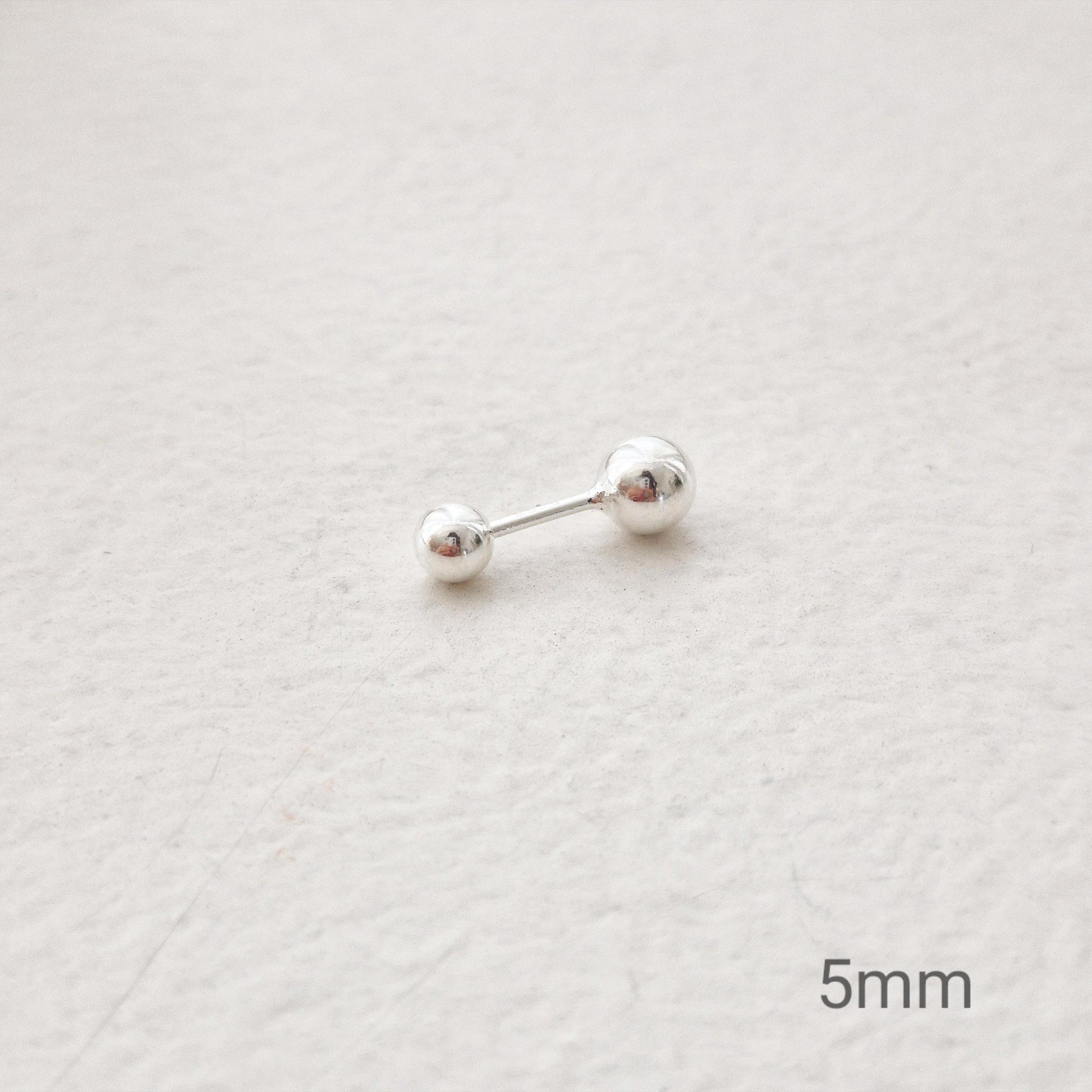sterling silver screw ball earring piercing. barbell piercing. ball earring. 925. 2mm 3mm 4mm 5mm. gold plated.  20G