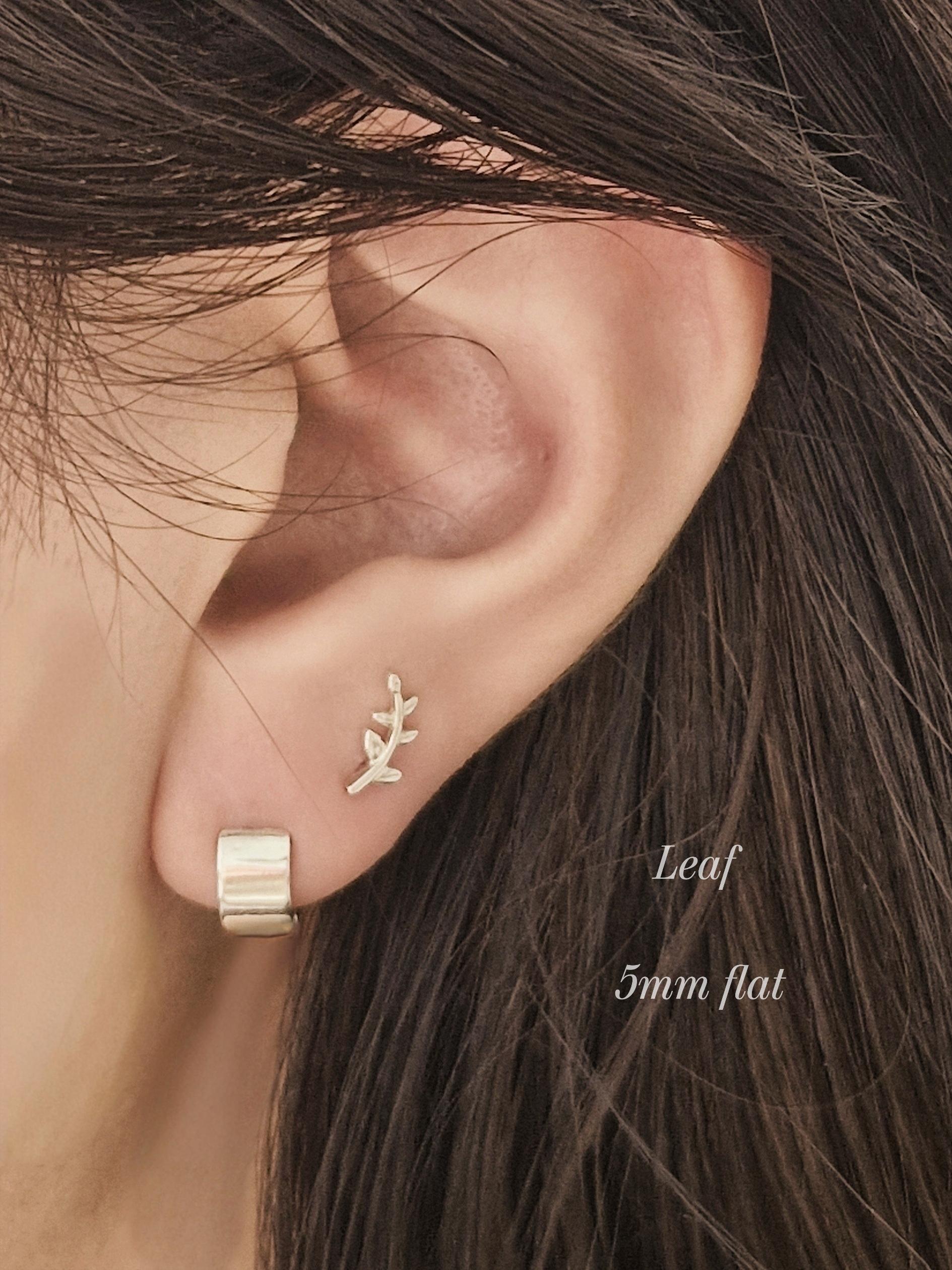 sterling silver 925 stud earrings leaf. olive Leaf earrings.