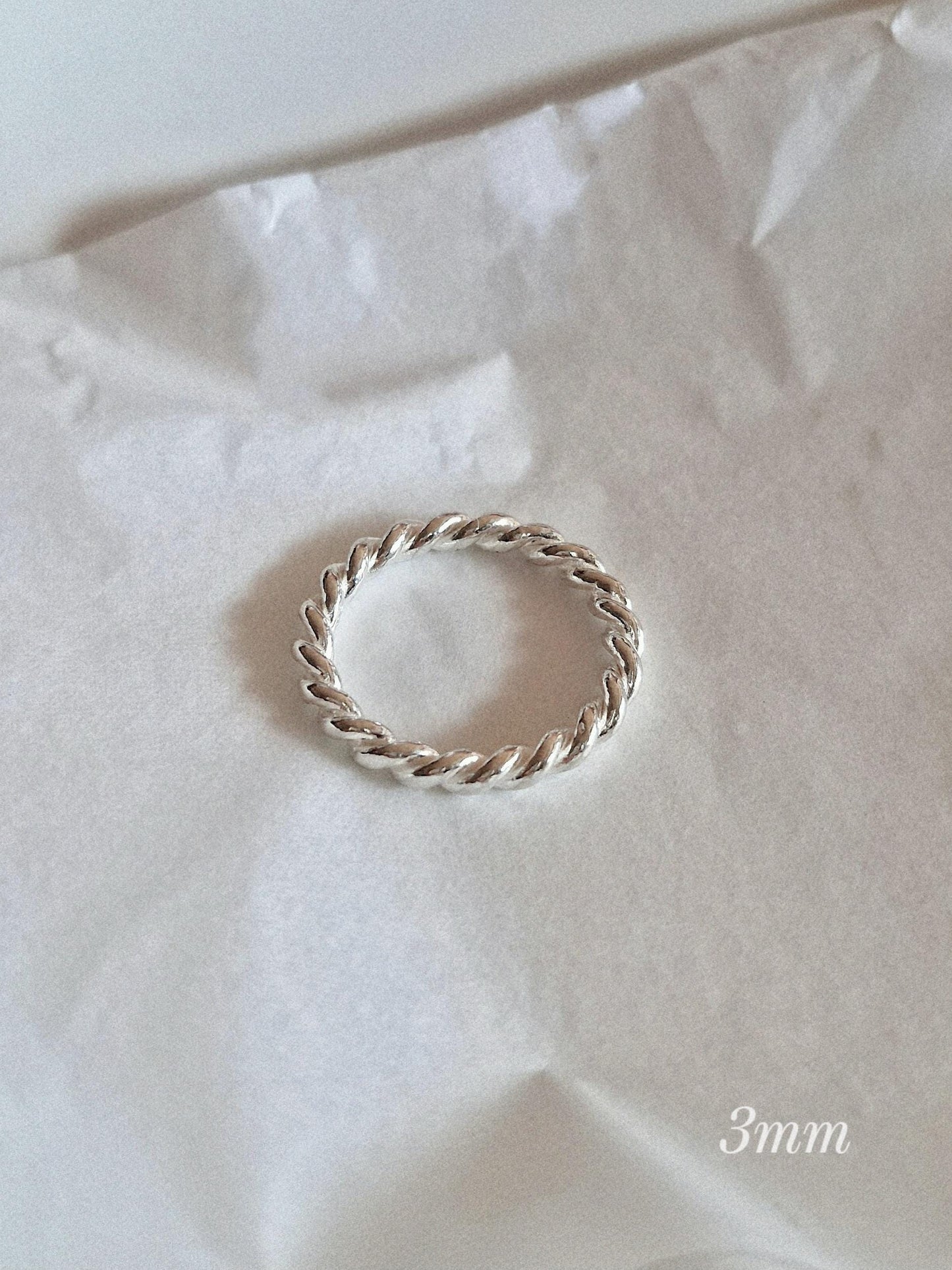 sterling silver twisted rope stacking ring. twisted ring.