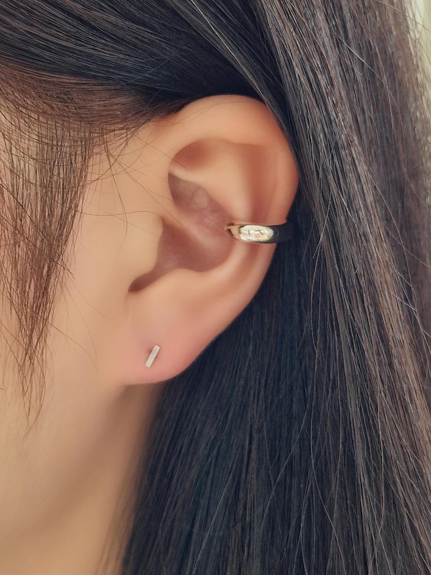 stick bar screw ball piercing earring sterling silver 925. screw back earring. 20G. Price for single.