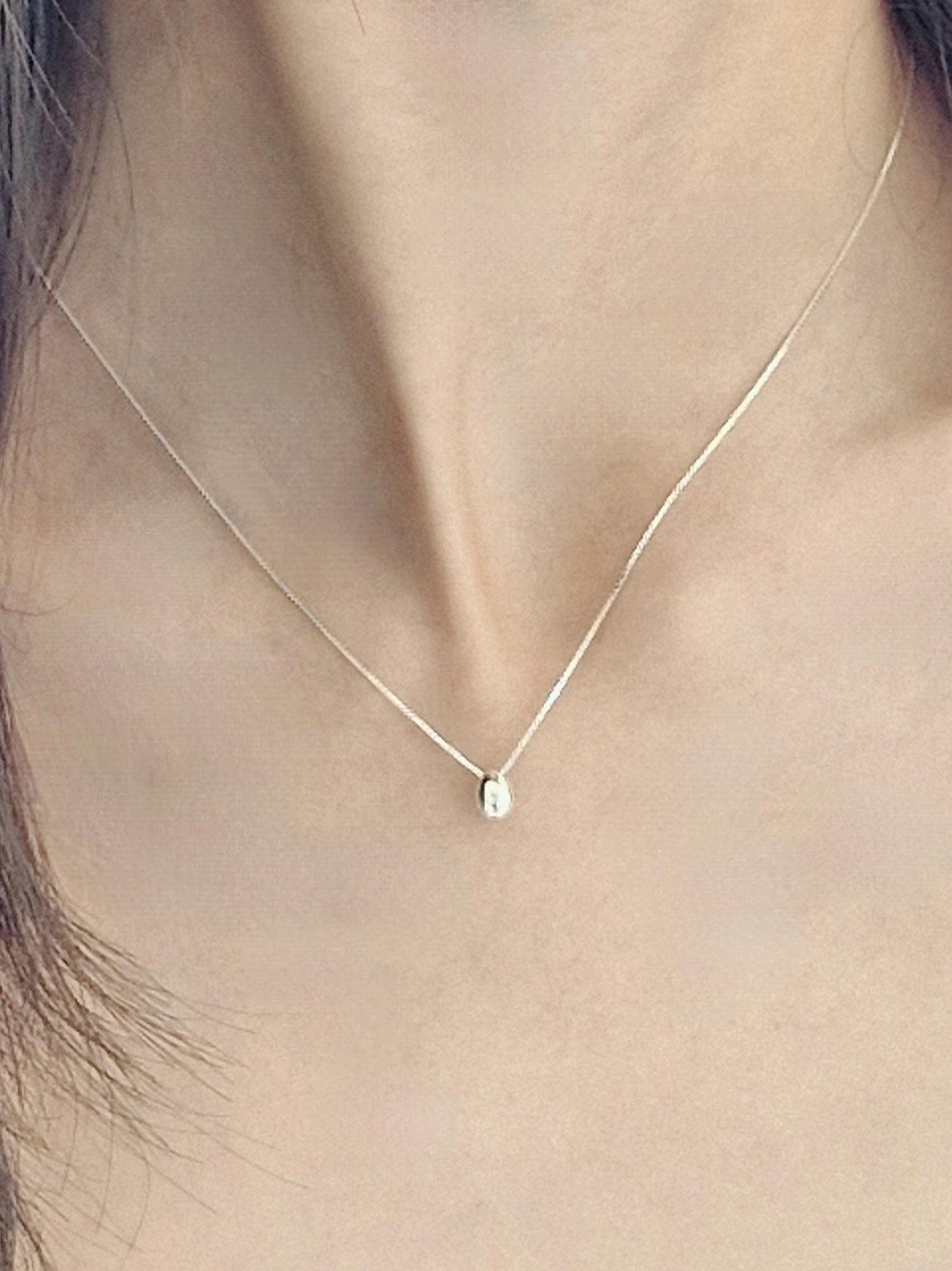 teardrop necklace sterling 925 silver. box chain.
