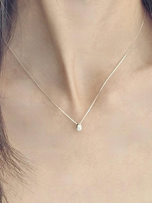 teardrop necklace sterling 925 silver. box chain.