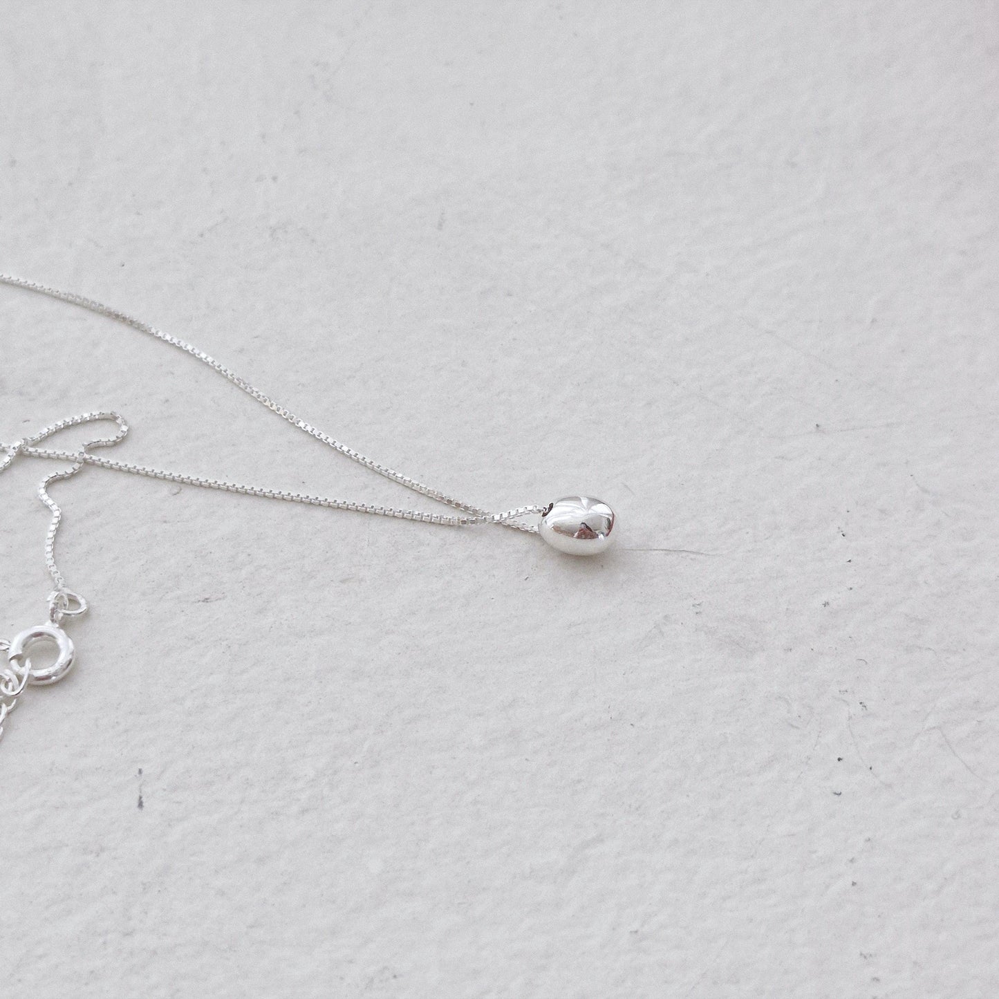 teardrop necklace sterling 925 silver. box chain.