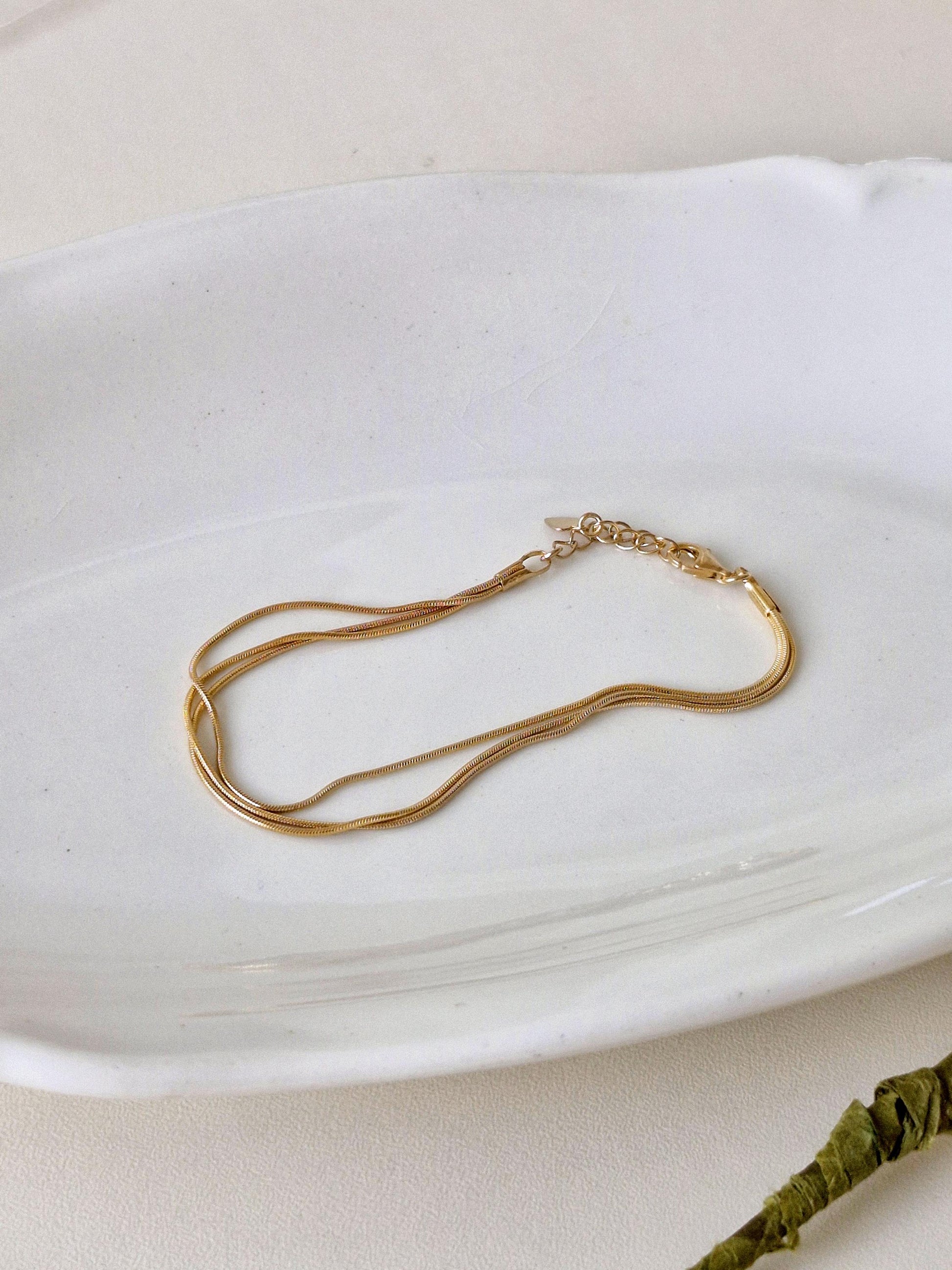 three tier layer snake chain bracelet 925 silver. beautiful bangle