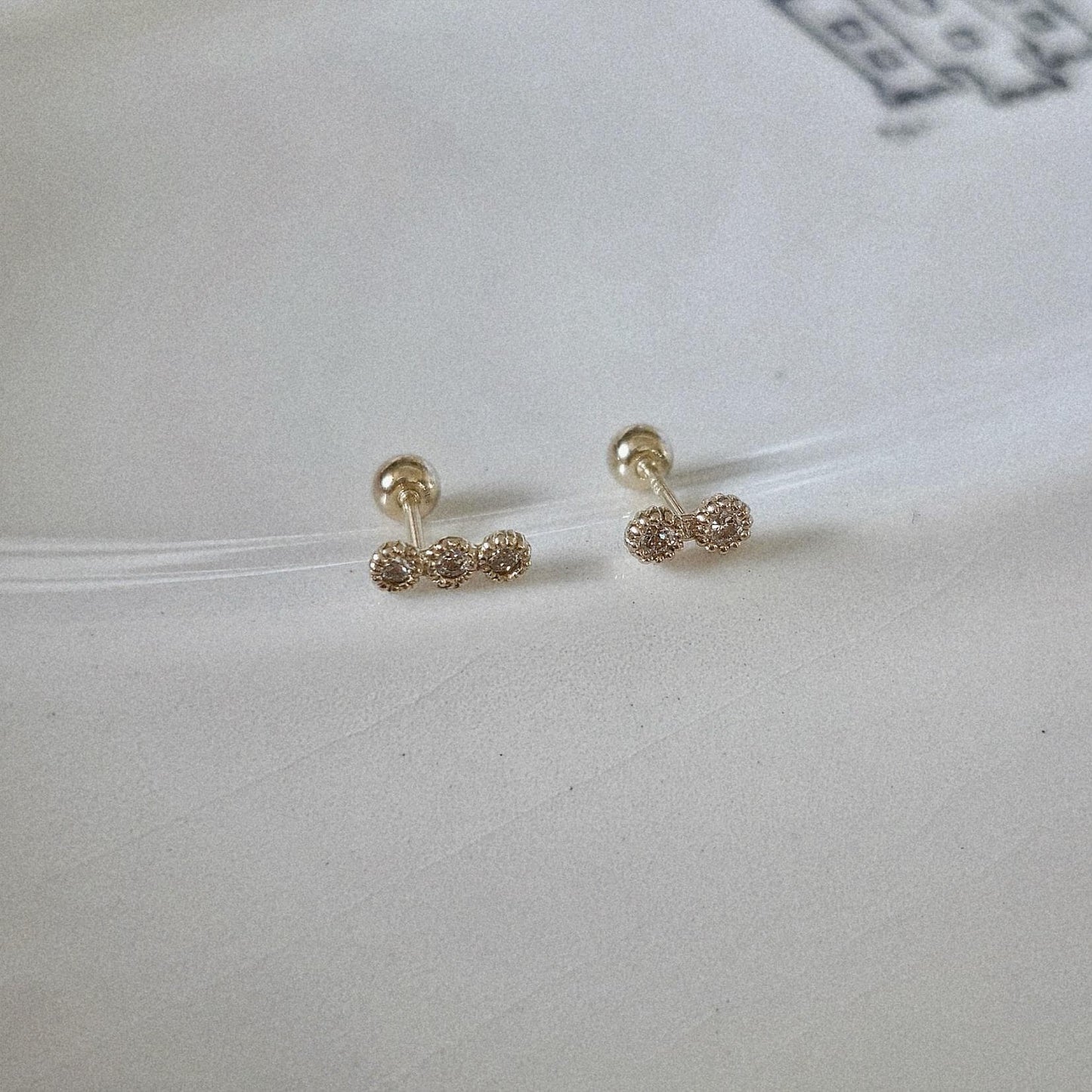 two tier, three tier lab diamond, moissanite  piercing. 14k solid gold diamond piercing.2-Tier & 3-Tier Diamond Bar Piercing.