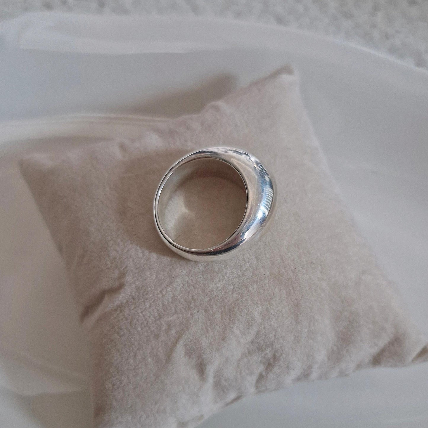 very wide thick bold band ring high dome classic silver ring. sterling silver dome ring.