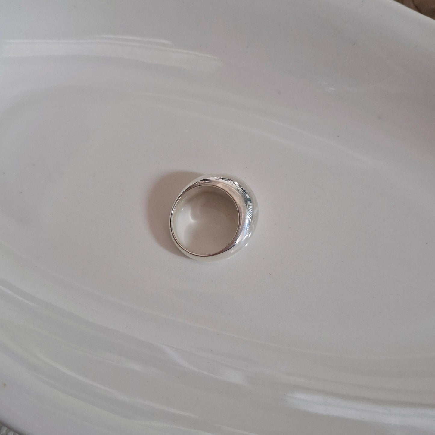 very wide thick bold band ring high dome classic silver ring. sterling silver dome ring.