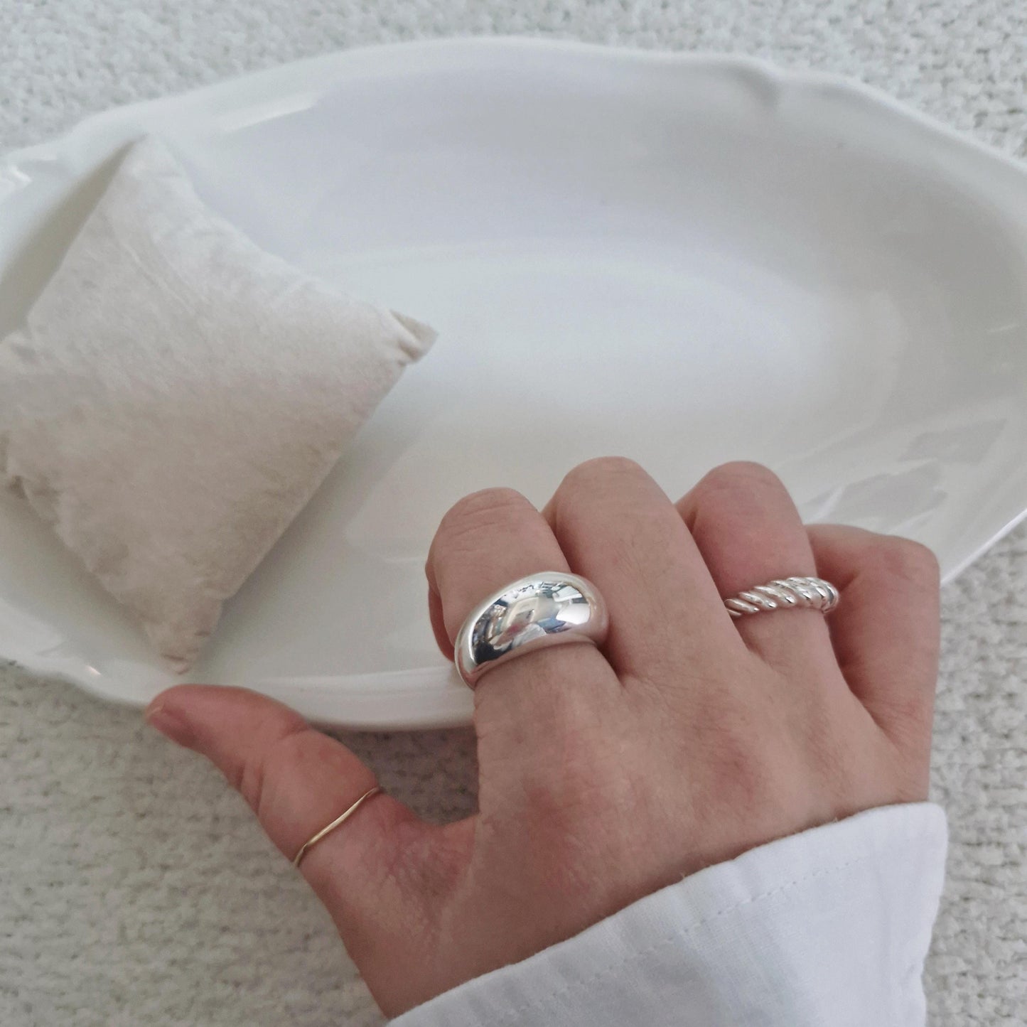 very wide thick bold band ring high dome classic silver ring. sterling silver dome ring.